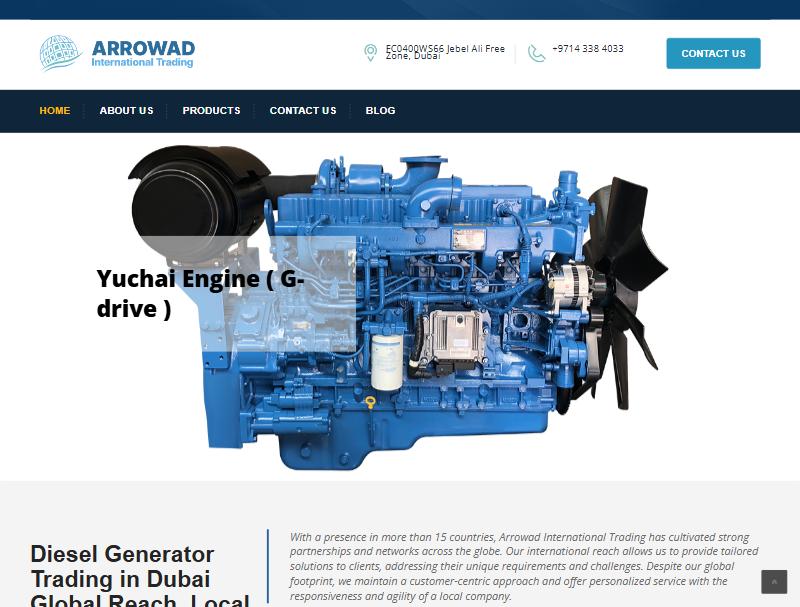 Screenshot of the Arrowad Trading website homepage