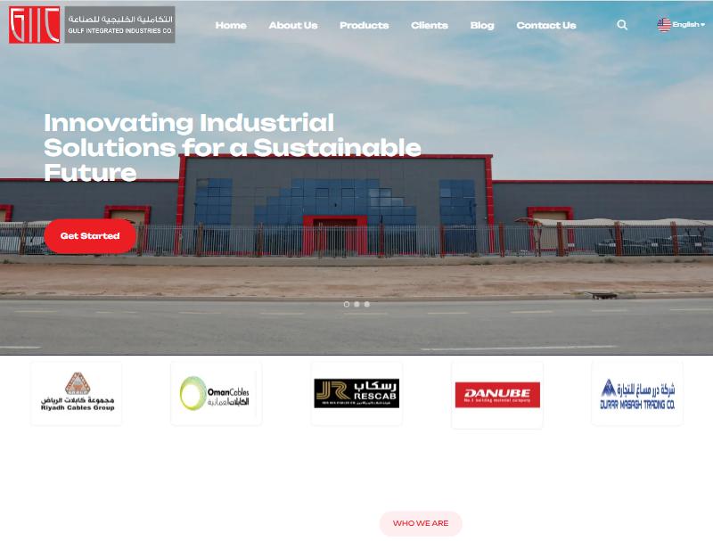 Screenshot of the GIIC website homepage